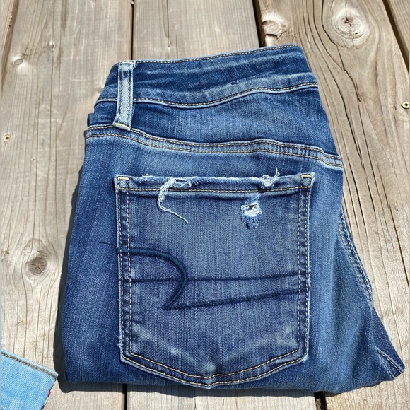 American Eagle Jeggings (ripped) size 10 & Tommy Hilfiger skinny Jeans size 8 - Picture 2 of 5